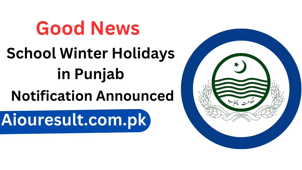 School Winter Holidays in Punjab Prep Class 2024 Latest News